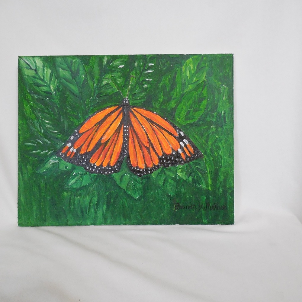 Monarch Butterfly Original Acrylic Canvas Painting
